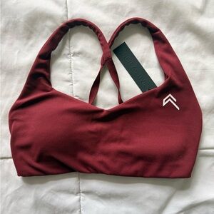 Oner Active Burgundy Cross-Back Sports Bra